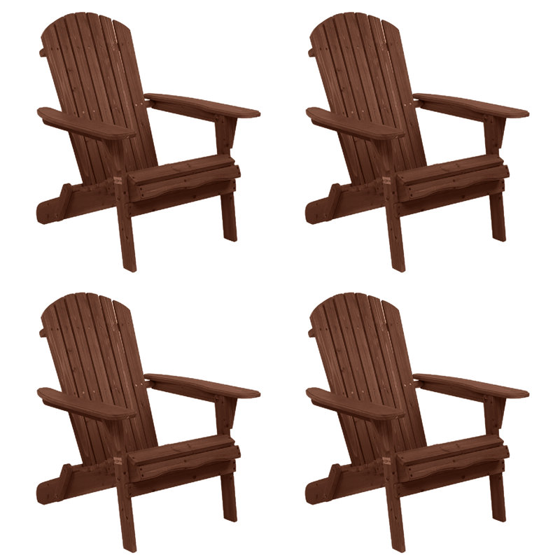 Bradlec Fir Foldable Outdoor Adirondack Chair, Brown