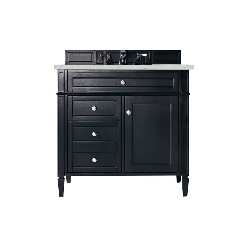 Brittany 36'' W Single Vanity, Black Onyx, Ethereal Noctis, 8" Widespread