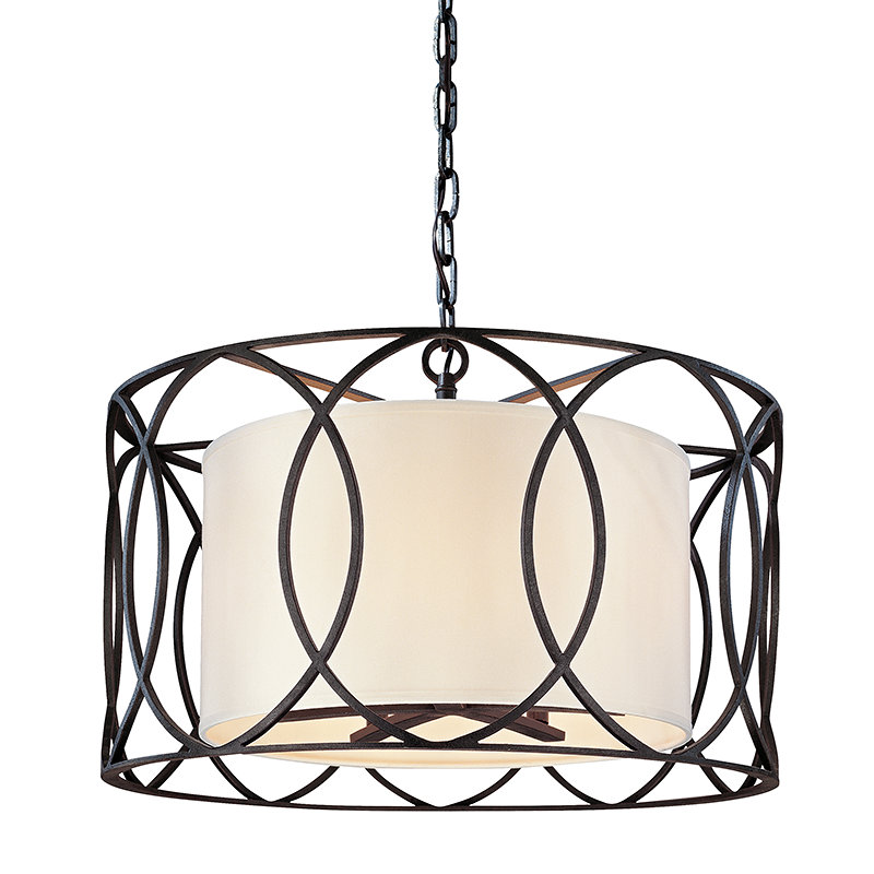 Sausalito 5 Light Foyer Pendant, Textured Iron