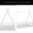 Twin Size Wood House Bed With Fence-550936310