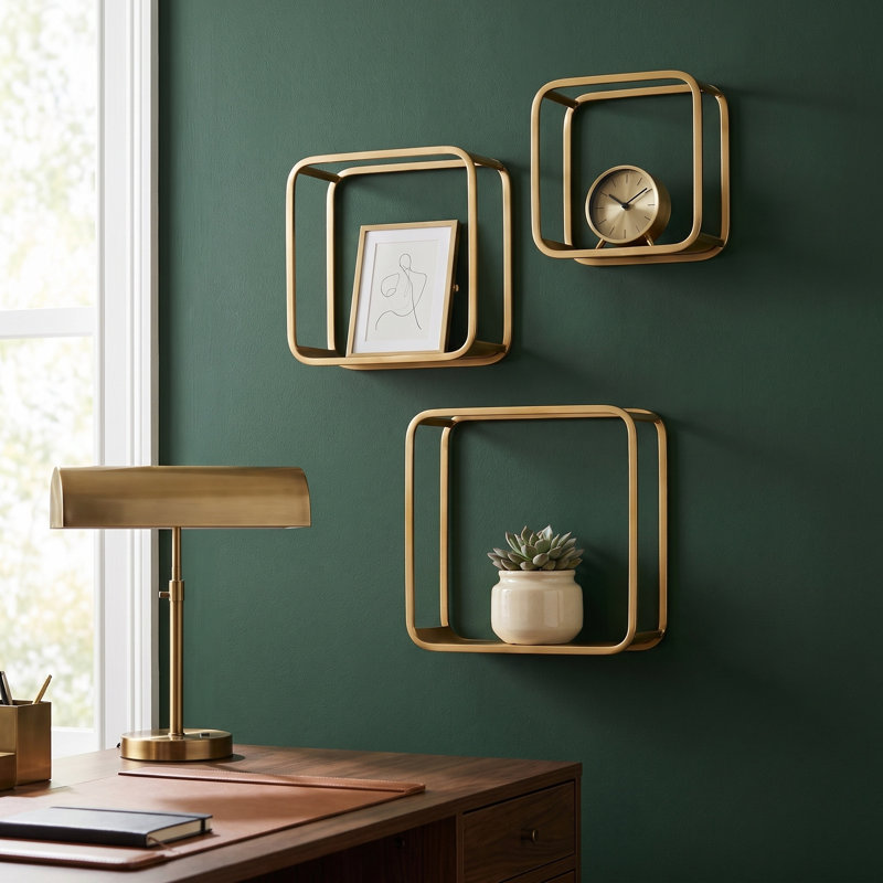 Aeesha 3 Piece Cube Iron Cube Shelf