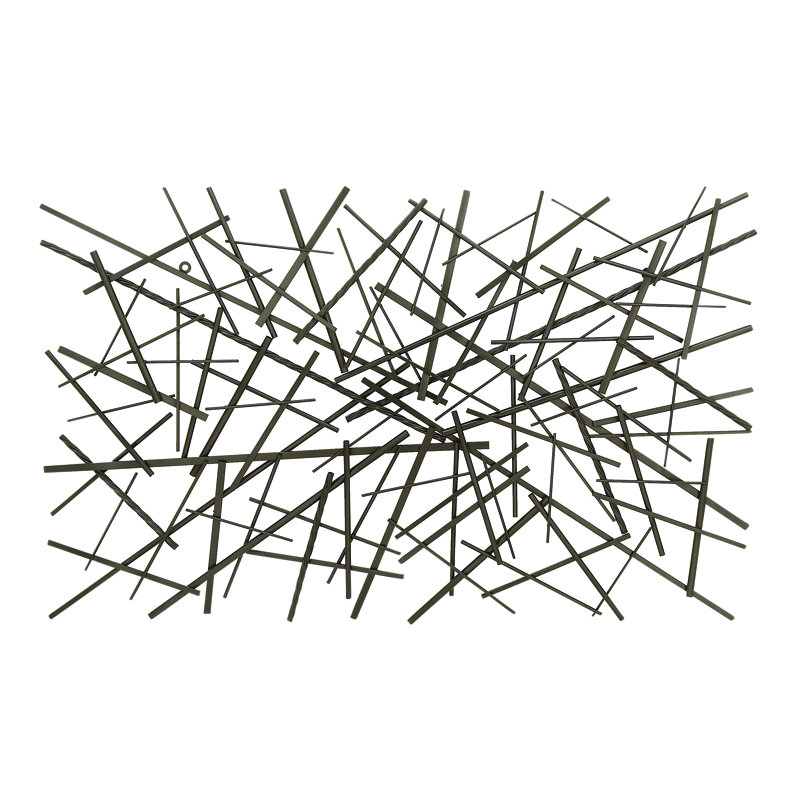 Dark Gray Metal Overlapping Lines Geometric Home Wall Decor