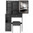 Left Drawer Desktop Vanity Table, Cushioned Stool, Touch - Operated, Tri Color Brightness Adjustable Led Mirror, Small Sized Sleeping Rooms Sized, Compact Bed