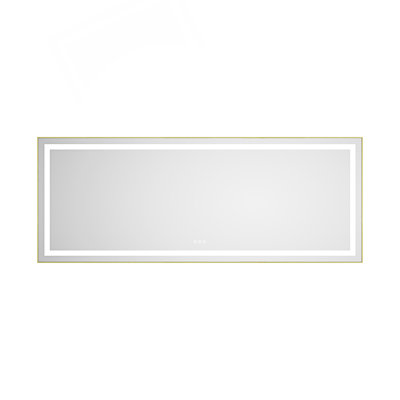 Miroir de salle de bain 72 "x 28" avec avant et rétroéclairage