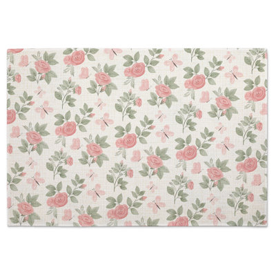 Pretty Coquette 4-Pack Poly-Cotton Blend Washable Placemats