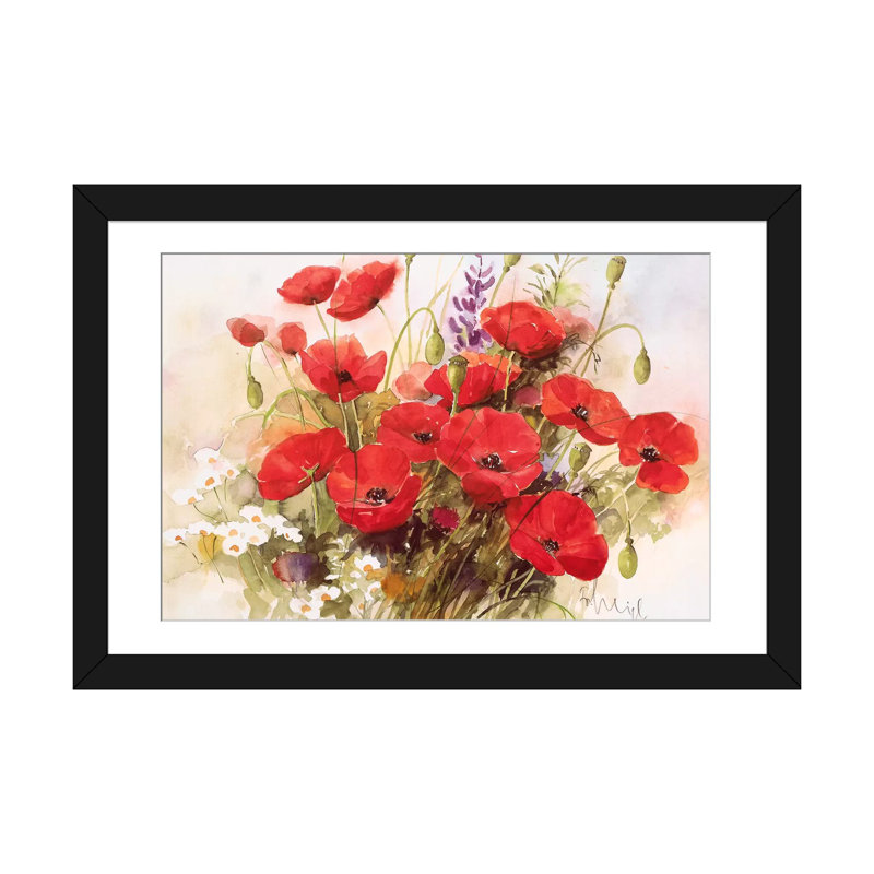 «Flower Composition III», reproduction sur toile, Papier d'art encadré noir, Blanc, H 24 po x l 32 po x P 1 po