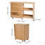 Armoire de table pliante polyvalente pour machine à coudre avec roulettes, tablettes et portes magnétiques - couleur bois
