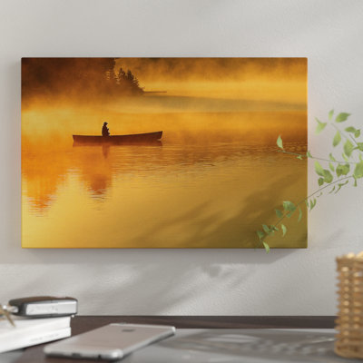 " A Lone Canoeist, Algonquin Provincial Park " by Nancy Rotenberg