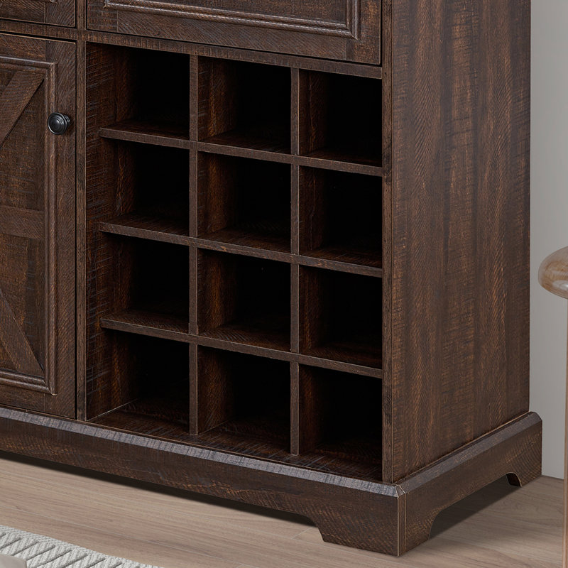Armoire-bar à 2 tiroirs Farmhouse, Espresso