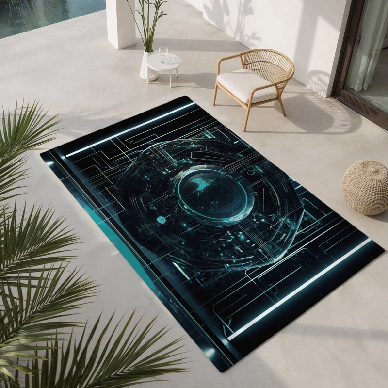Tapis intérieur et extérieur Twilight Beam, Rectangle 5 pi x 7 pi