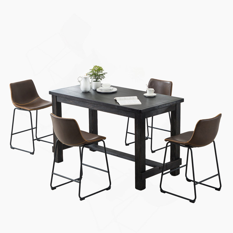 Ensemble de table de salle à manger 5 pièces pour les réunions de famille et les invités, idéal pour les salles à manger compactes et longues