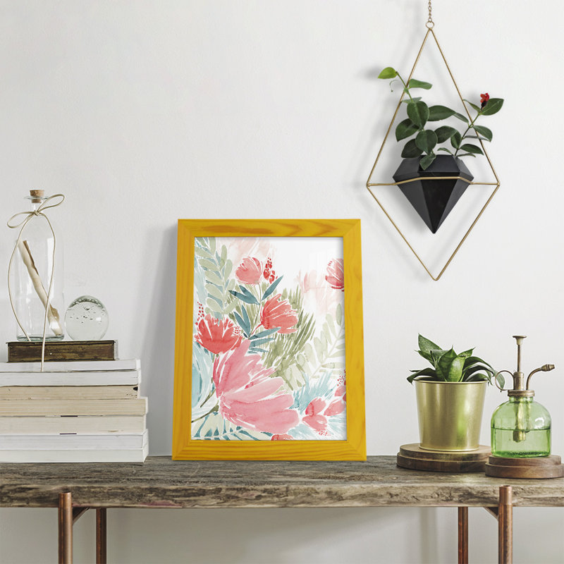 Edwardsburg Wilder Bouquet I, encadré sur papier, H 11 po x l 9 po x P 1 po, Jaune tournesol