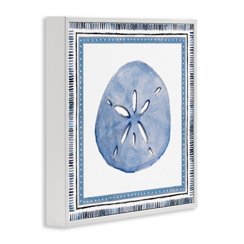 Giclée encadrée «Dollar de sable bleu», design par Lanie Loreth, Estampe numérique encadrée blanc bord de mer