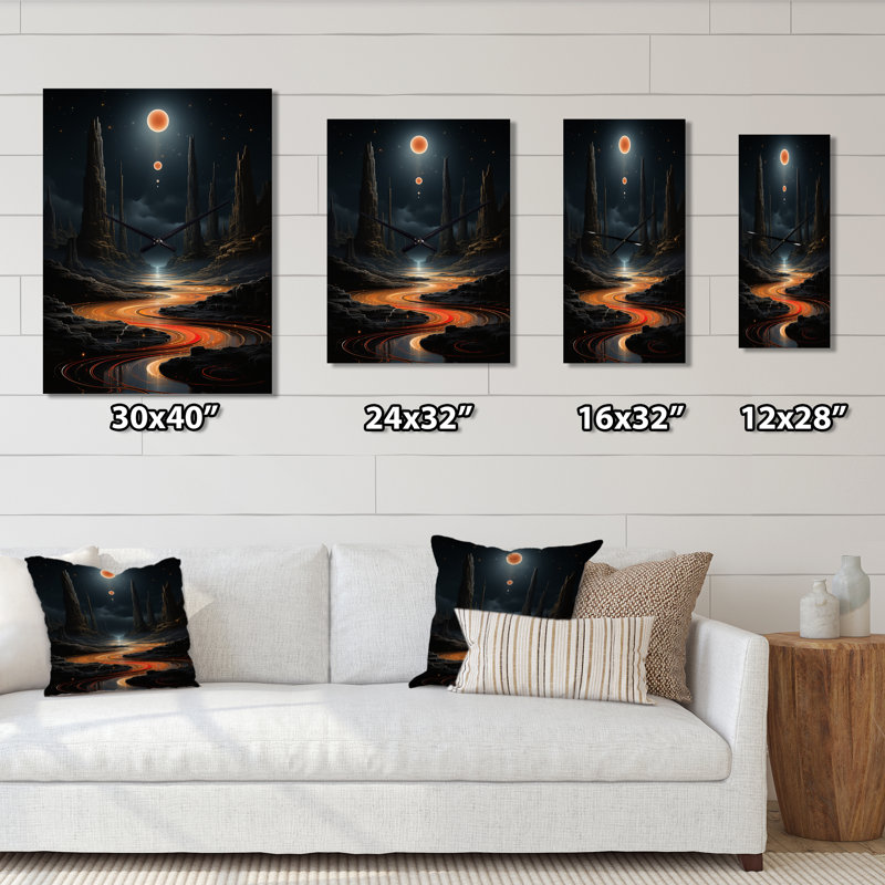 Horloge murale surdimensionnée bleue orange, Médium