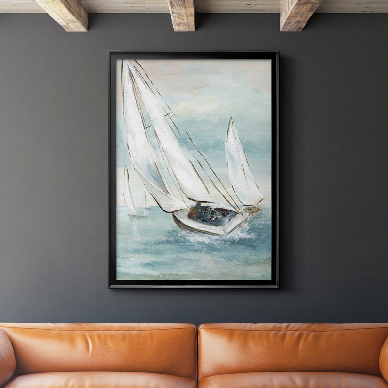 Catching Wind " Catching Wind " Painting Print, 42.5" H x 30.5" W x 1" D, Black