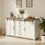 Armoire de rangement avec portes de grange coulissantes et 4 tiroirs-377062071
