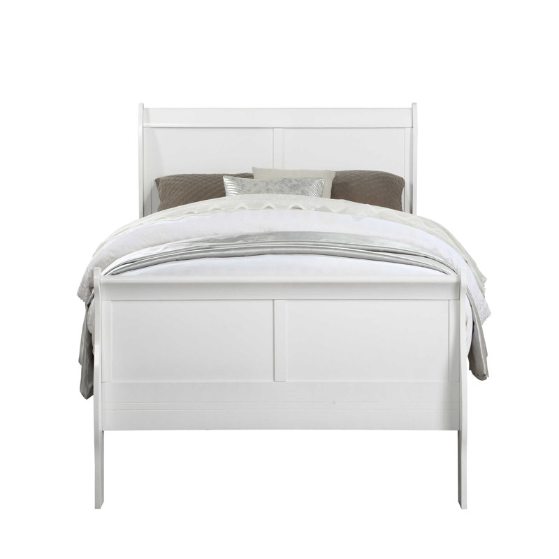 Ensemble de chambre à coucher Engstrom, Blanc, Double, 3 pièces : 2 table de chevet, 1 lit