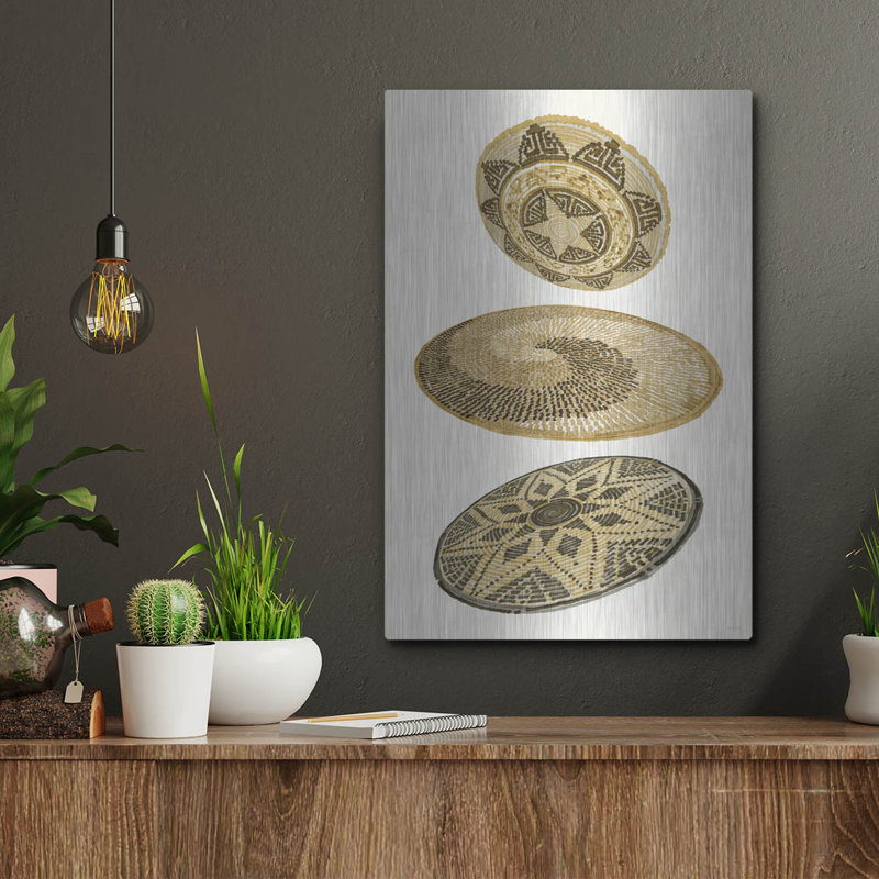 Art mural en métal luxueux «Woven Plates» par Stellar Design Studio, 12 po x 16 po, H 16 po x l 12 po
