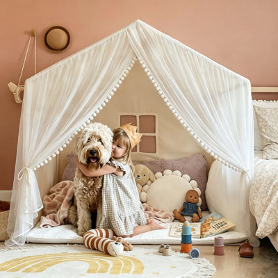 Grande tente de jeu pour enfants, longue de 52 pouces, convient aux enfants dans les salles de jeux intérieures, tente de lit pour tout-petits, idéale pour les garçons et les filles comme cadeau d'anniversaire