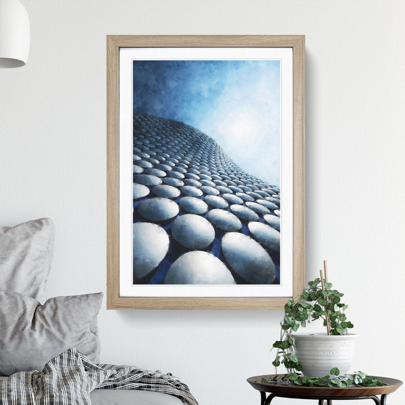 The Bullring in Birmingham - Picture Frame Painting Print, 87cm H x 62cm W x 2cm D, Oak Framed