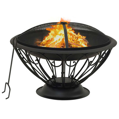 Herblay Round Steel Wood Burning Smokeless Fire Pit