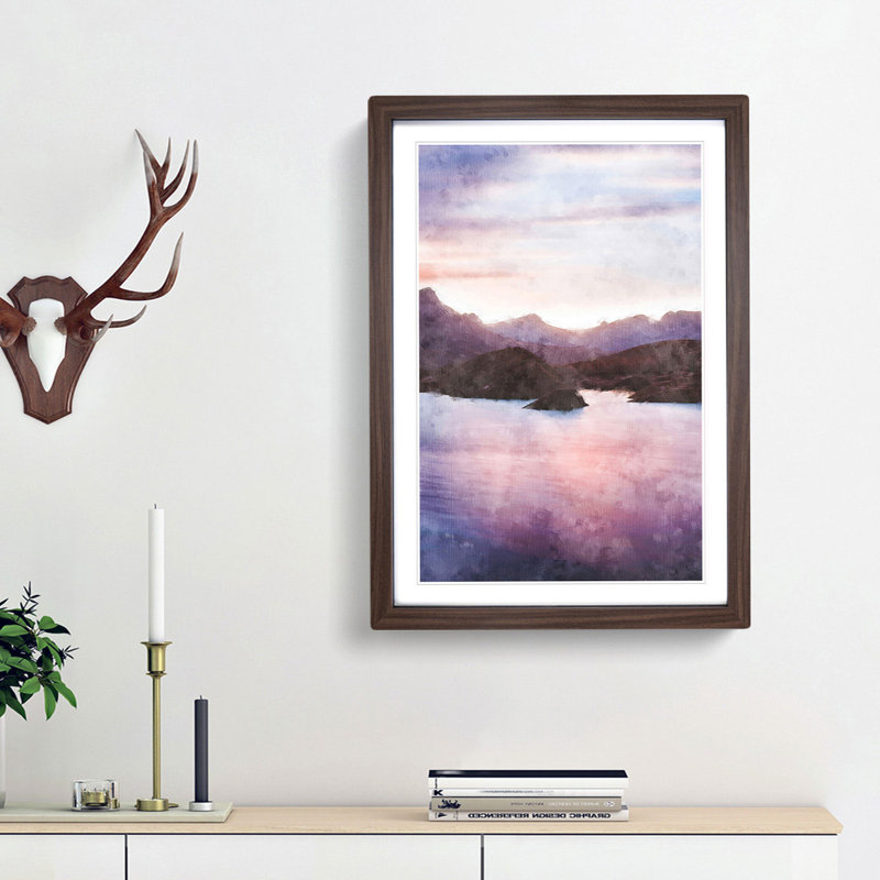Calm Lake - Picture Frame Graphic Art Print, Walnut Framed, 87cm H x 62cm W x 2cm D