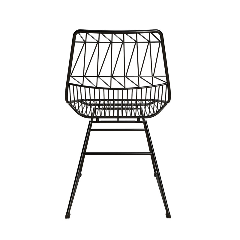 45.72cm H Metal Slat Back Side Chair, Black