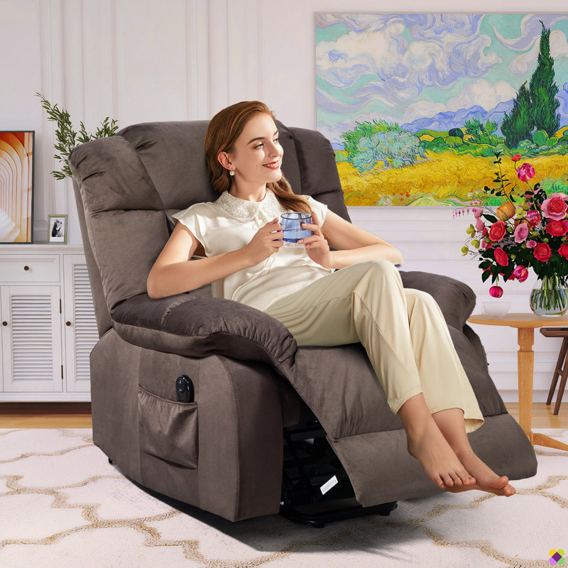 Ryun 38.5"W Lift Chair Power Recliner, Coffee