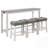 4 Piece Bar Table Set With Power Outlet And 3 Padded Stools-1724578292
