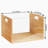 Clear File Box Organizer, Bamboo Hanging Folder Storage Boxes, Filing Crate Bin Holder With Handle For Home Office Desk, Letter Size