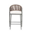 Tabouret de comptoir moderne pour l'extérieur de 26 po de hauteur avec siège en forme de PE, de 2, gris mat - cadre rouille, coussin d'eau à utiliser