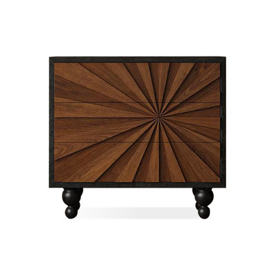 Retro Black Manufactured Wood Accent Cabinet