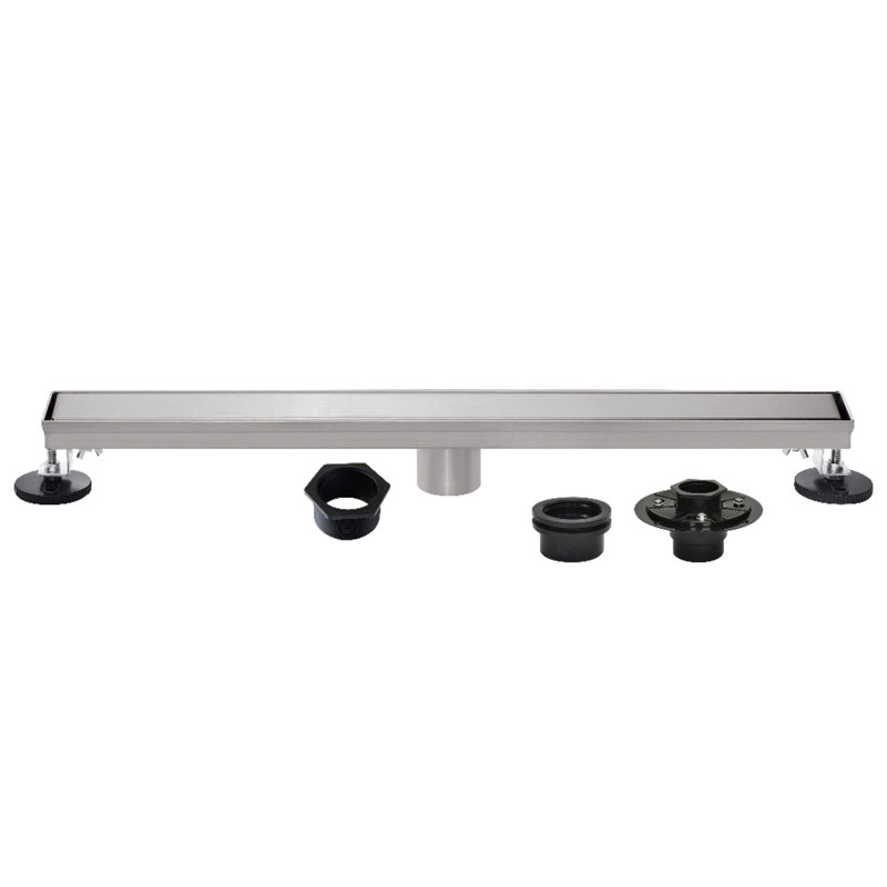 Kingston Watercourse 32-Inch Stainless Steel Linear Shower Drain With Flange And Hair Trap, Brushed Nickel