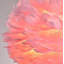 Lustre suspendu moderne et glamour à 3 lumières avec abat-jour en plumes d'oie superposées et hauteur de suspension réglable, rose-346871010