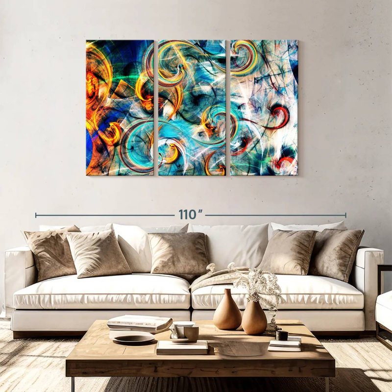 Avery Light Curves Abstract, 48" H x 74" W