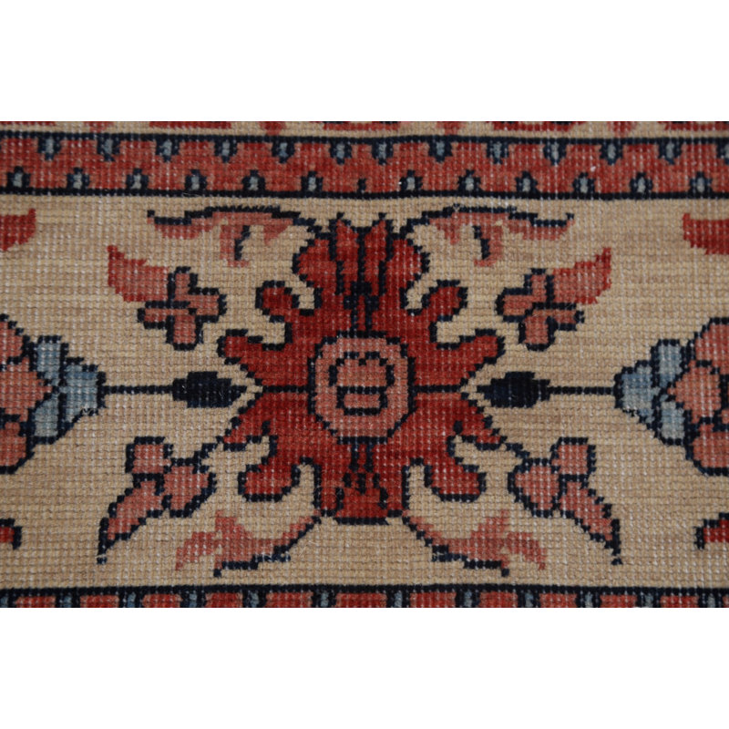 Tapis turc bleu marine à motif floral 7 x 10