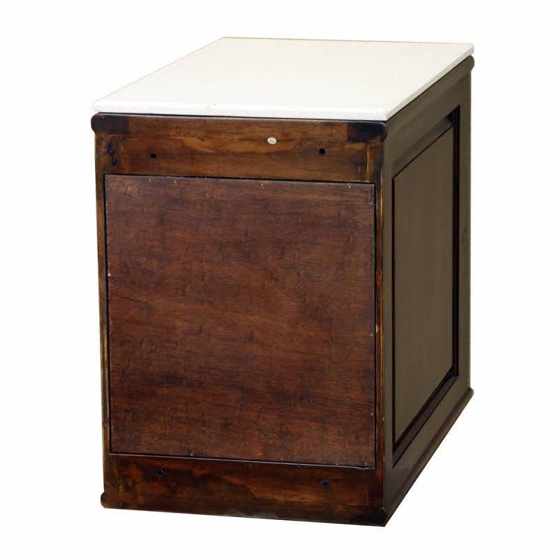 Elegant Birch and Marble 18" Single Vanity with Antique Brass Hardware