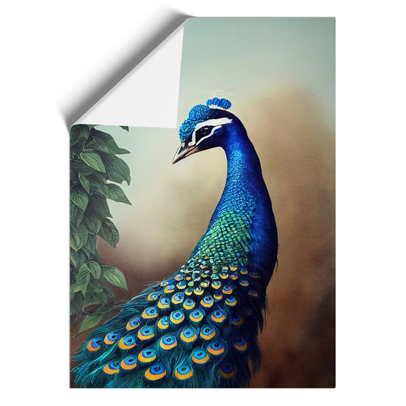 Peacock View No.2 - Wall Art, 29.7cm H x 21cm W, Paper, No Matte