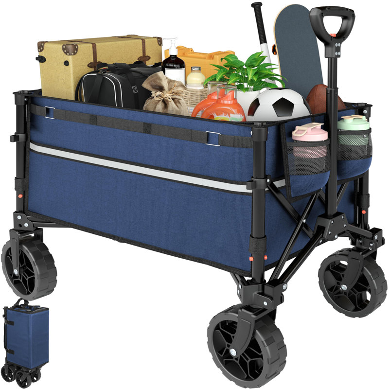 Chariot utilitaire pliable avec roulettes, Marine