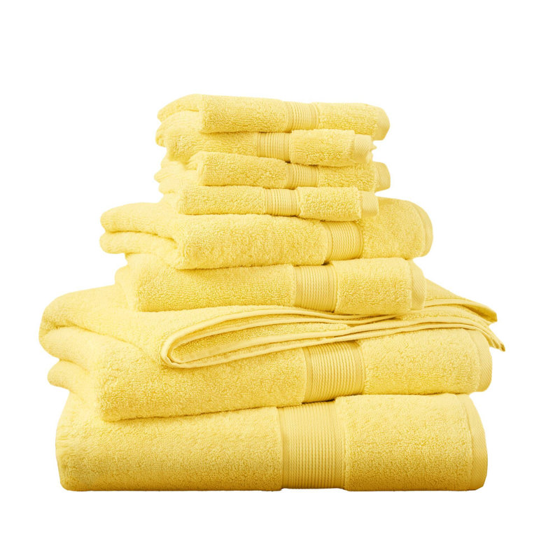 Lot de 1 serviette de bain 100 % coton, 800 g/m², jaune doux, pour la maison