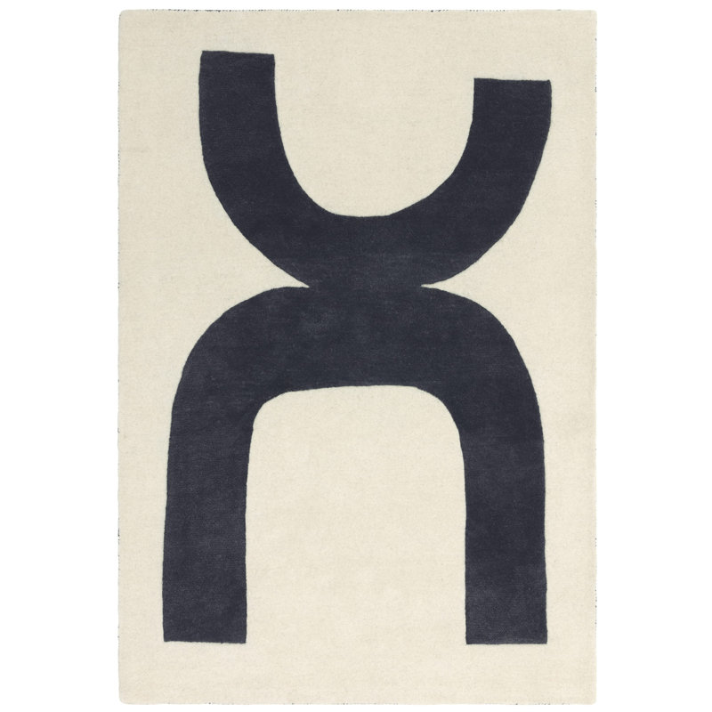 Bloxberg Icon Cream/Black Area Rug, Rectangle 120 x 170cm