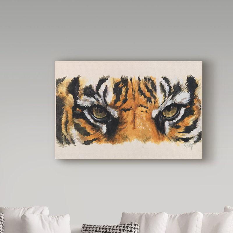 Adelphi «Eye Catching Tiger», reproduction de peinture à l'huile sur toile tendue, H 30 po x l 47 po