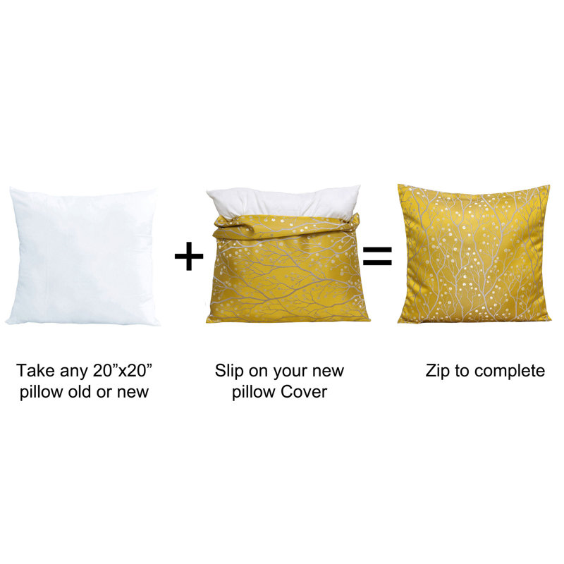 Square Throw Pillow Cover, Gold