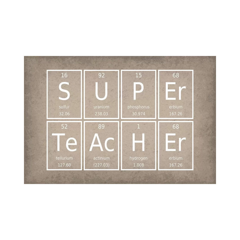 Super Teacher by GetYourNerdOn - Wrapped Canvas Typography, 20.32 cm H x 30.48 cm W