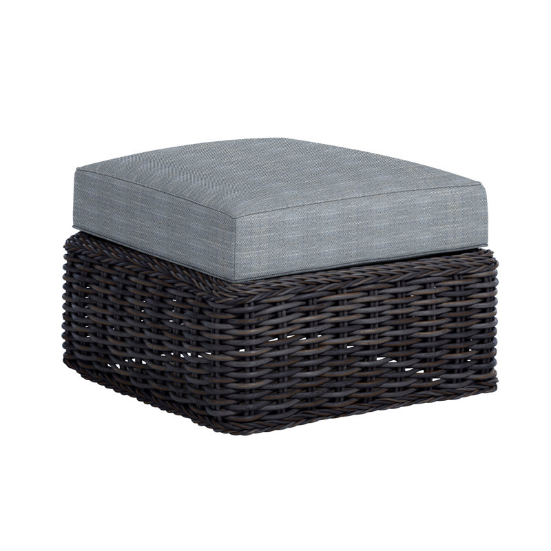 Repose-pieds Soho, InsideOut® Rollo ‑ lin Chambray, Welt, Noir