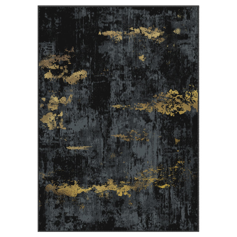 Modern Abstract Printed Area Rug Non-Slip Machine Washable Low Pile for Living Room Bedroom, Rectangle 5' x 7'