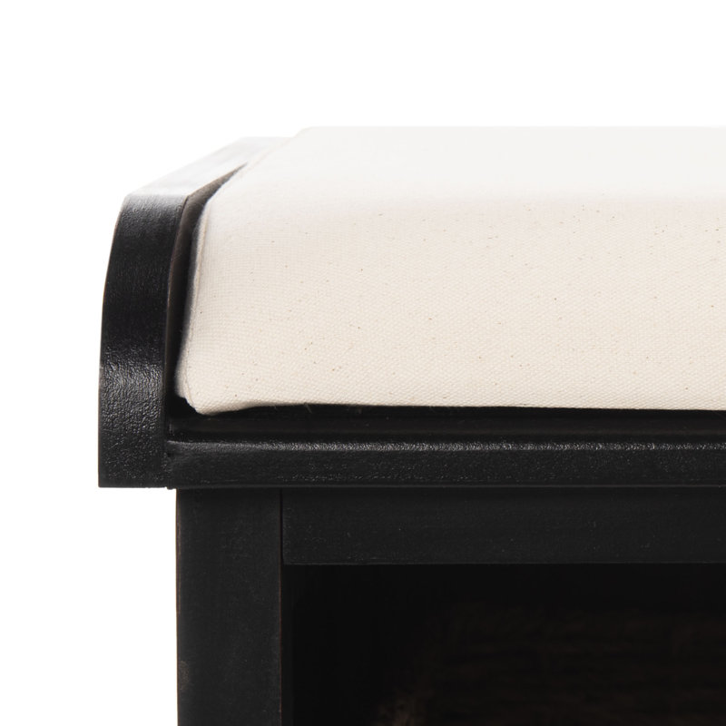 Loane Wicker Storage Bench, Black
