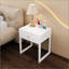 Table de chevet blanche moderne avec tiroir, table de chevet minimaliste avec poignée en bois, table de bout compacte pour petits espaces, assemblage facile