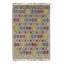 Vintage Swedish Rya Rug, Beige With Colorful Scandinavian Geometry - Rug & Kilim