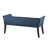 Charming Blue Upholstered Seat Bench - Solid Wood And Plywood Base Accent & Construction With Flared Arms-391812248